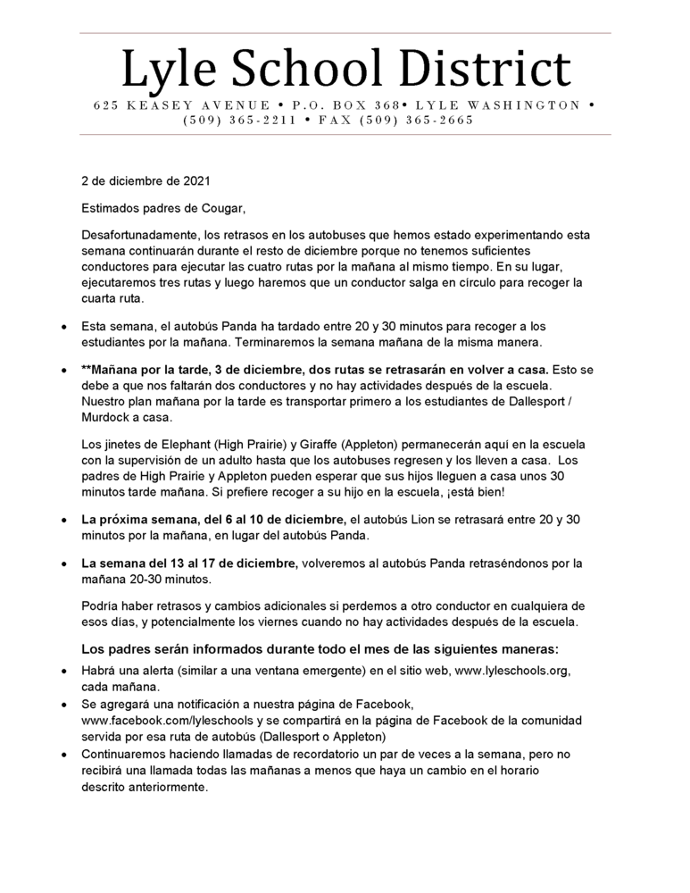 Bus Delay Letter December Span p1