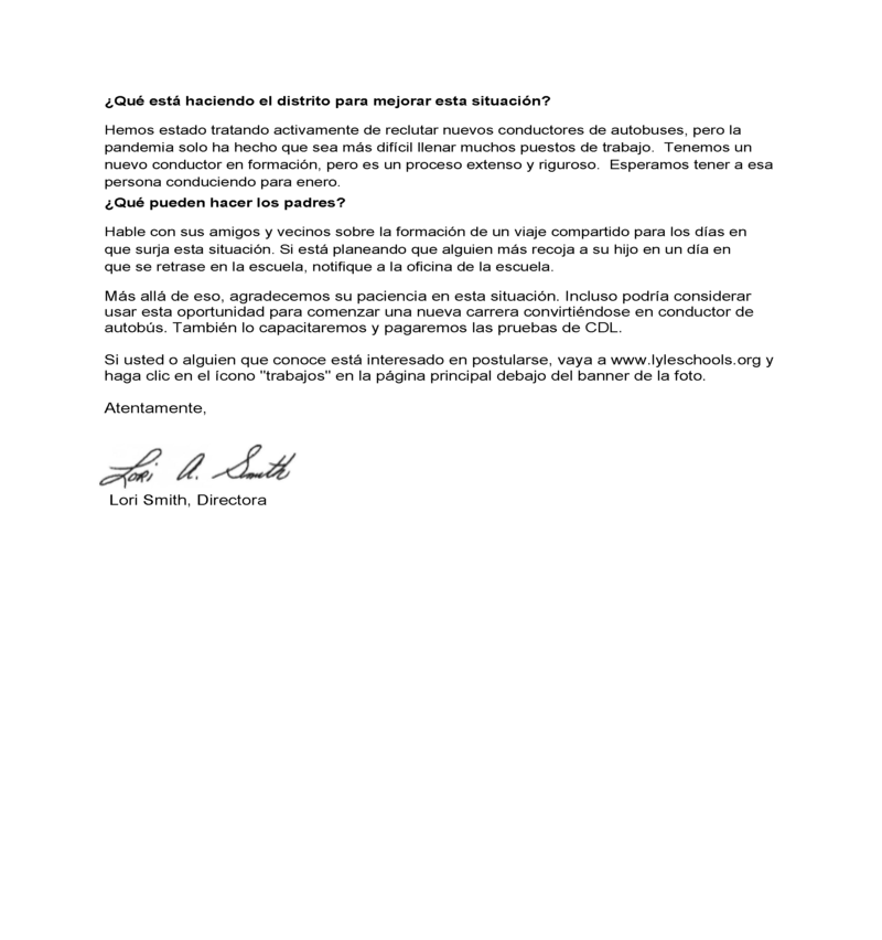 Bus route delay letter Dec Span p2