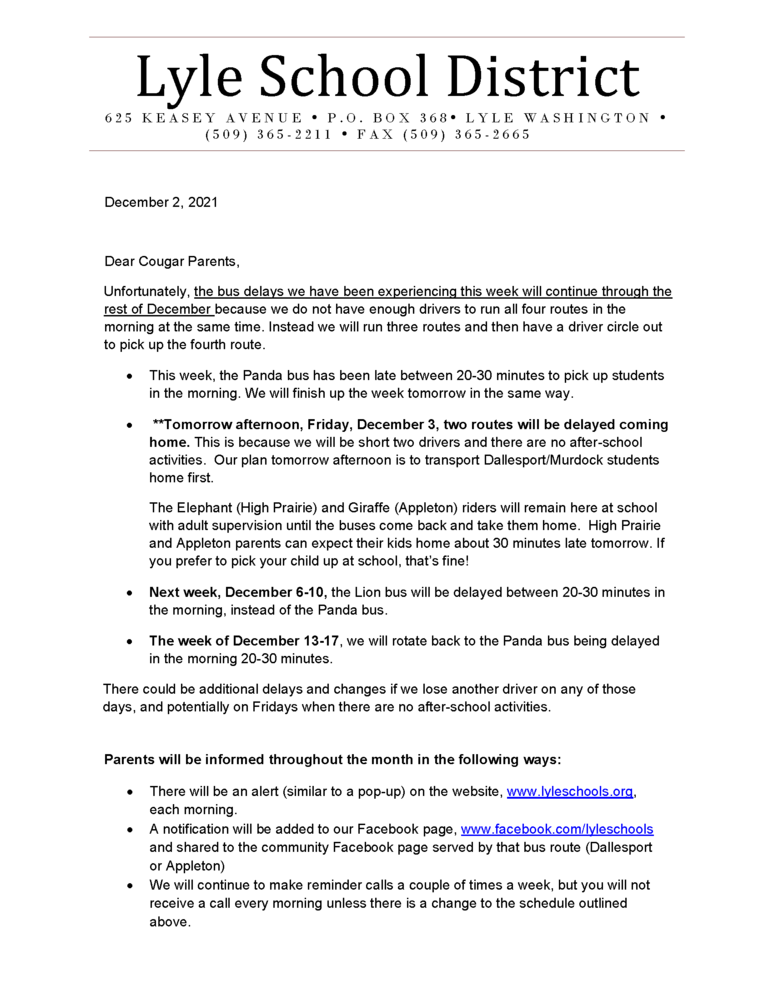 December Bus Route Delays Letter Eng p1